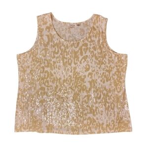 Joan Rivers Leopard Print Sequin Tank Top NWOT